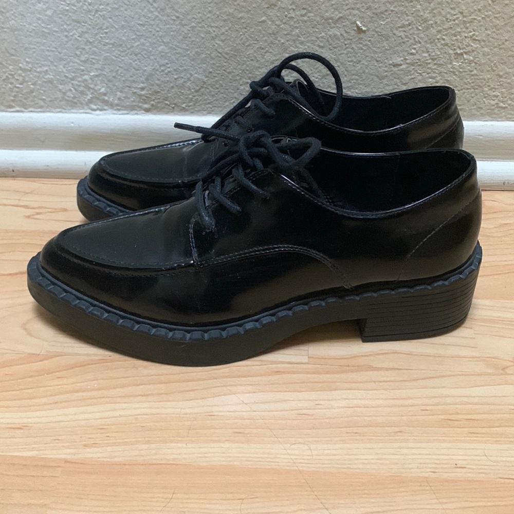 JLO JENNIFER LOPEZ Eline Platform Black Oxford Size 8